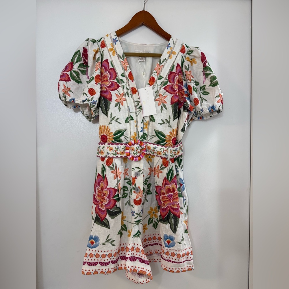Caroline Constas Floral Embroidered Jumpsuit - Multicolor